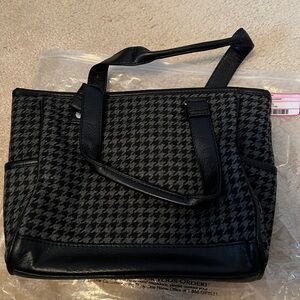 Thirty-One Black Houndstooth Mini Cindy
